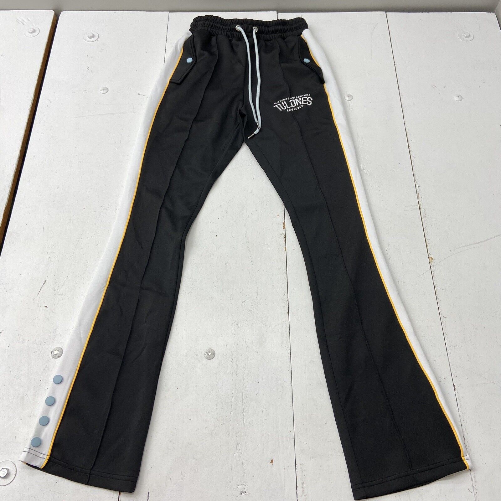 Premium Side Stripe Zip Pocket Track Pants (Yellow - White) – Zamage